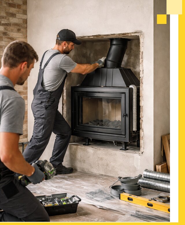 Установка каминных топок в Белорецке: монтаж, подключение