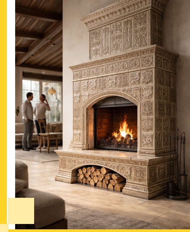 Купить изразцовый камин в Белорецке от 253425 р. | ЭриданБлр