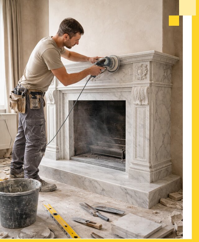 Изготовление и установка мраморных каминов в Белорецке под ключ