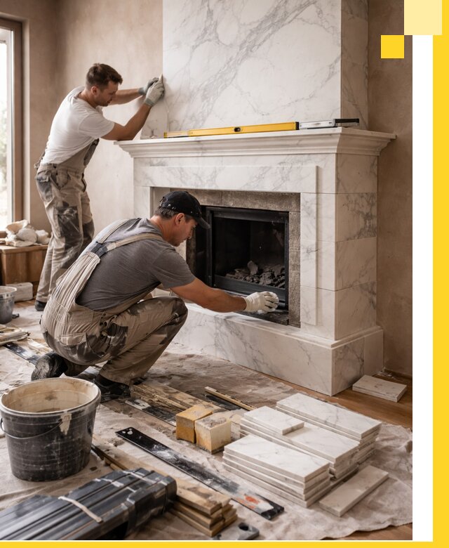 Отделка каминов в Белорецке качественные облицовочные работы