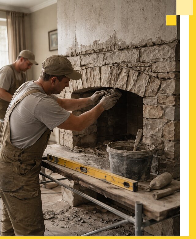 Изготовление каминов под ключ в Белорецке, монтаж и отделка