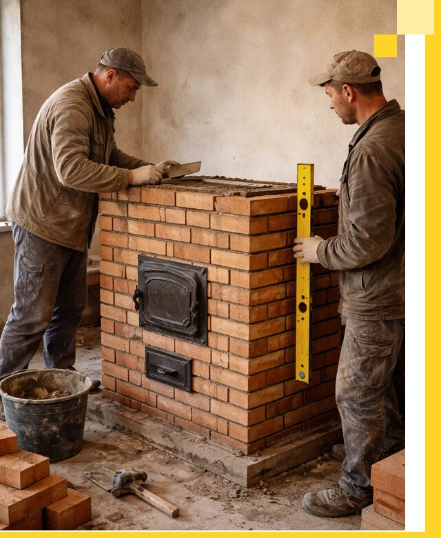 Отопительные печи под ключ в Белорецке, установка и сборка