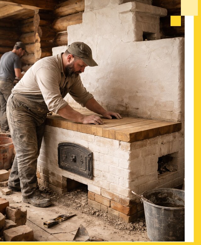 Проектирование и установка русской печи с лежанкой в Белорецке