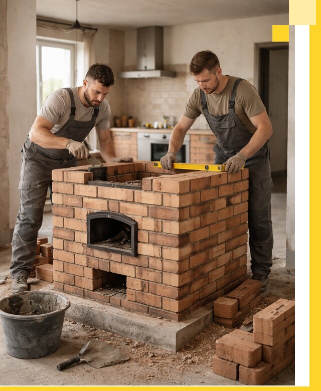 Установка и монтаж печей в частном доме в Белорецке под ключ