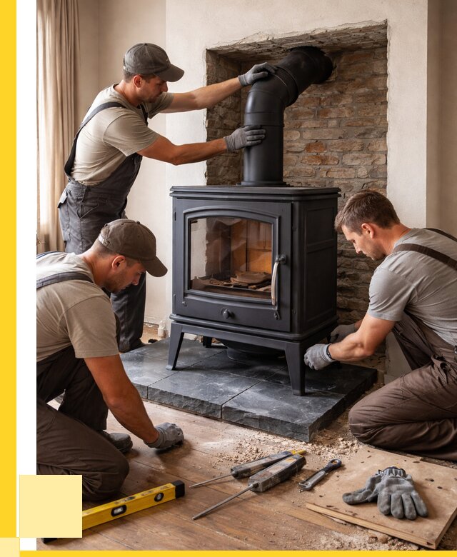 Монтаж печи камина в частном доме в Белорецке от 25343 р. | ЭриданБлр
