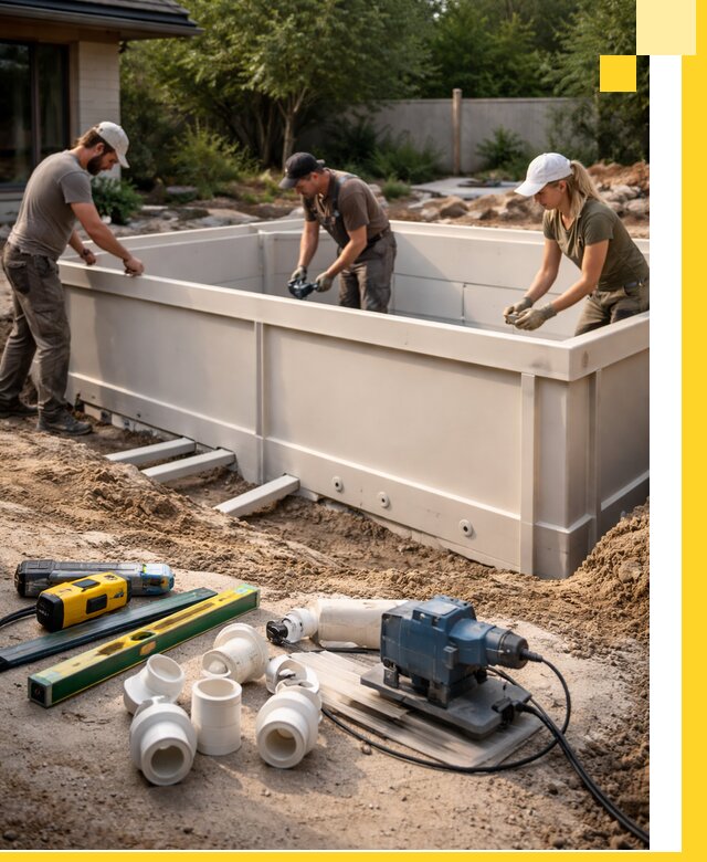 Установка полипропиленовых бассейнов под ключ в Белорецке