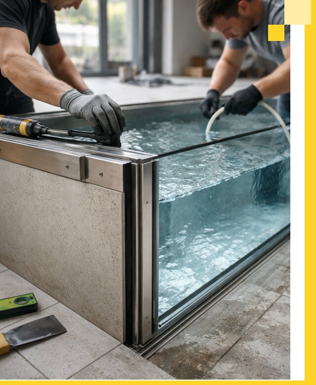 Проектирование и монтаж стеклянных бассейнов в Белорецке