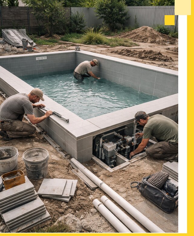 Строительство и монтаж бассейнов для дачи под ключ в Белорецке