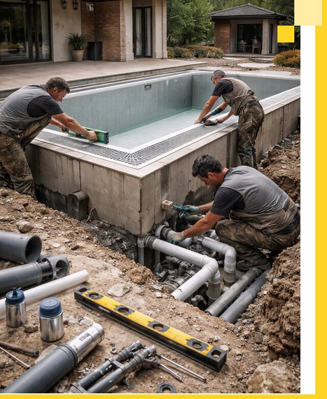 Строительство переливных бассейнов в Белорецке под ключ