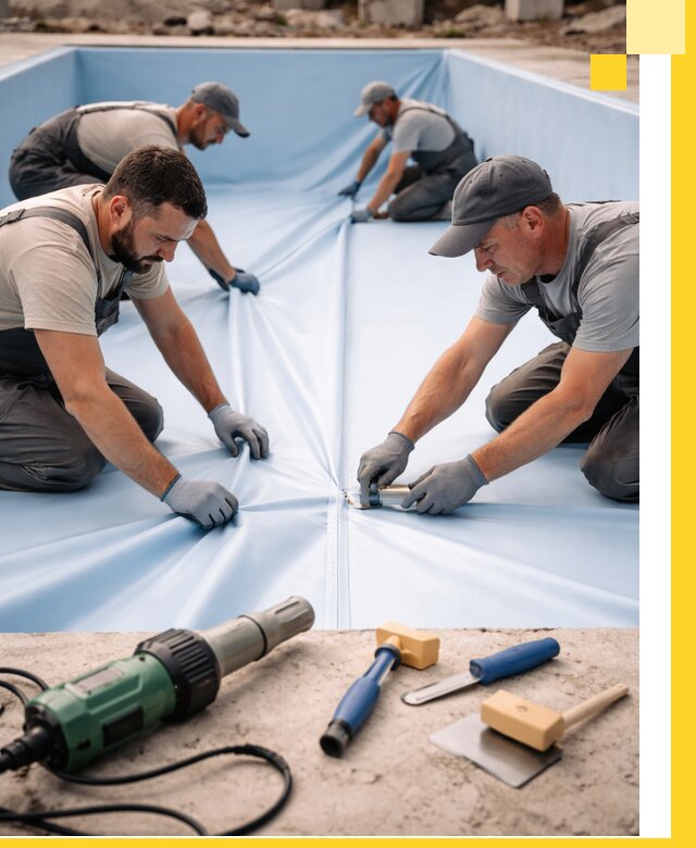 ПВХ пленка для бассейнов с монтажом и гарантией в Белорецке