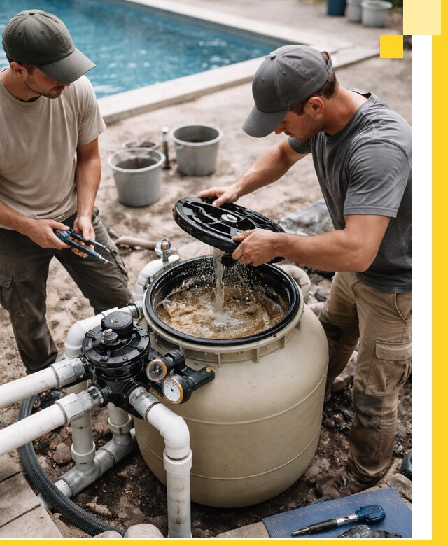 Установка и обслуживание песочных фильтров для бассейнов в Белорецке