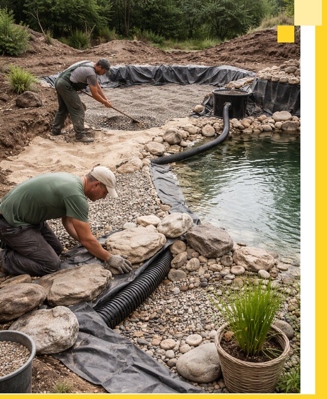 Строительство природных бассейнов и озер в Белорецке под ключ