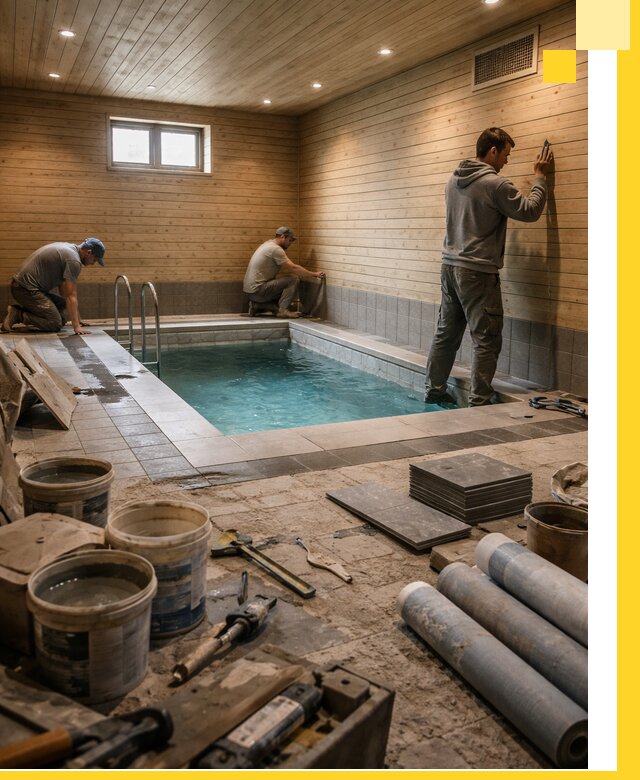 Строительство бани с бассейном и сауной под ключ в Белорецке