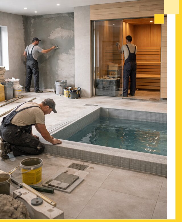 Проектирование и строительство сауны с бассейном в Белорецке