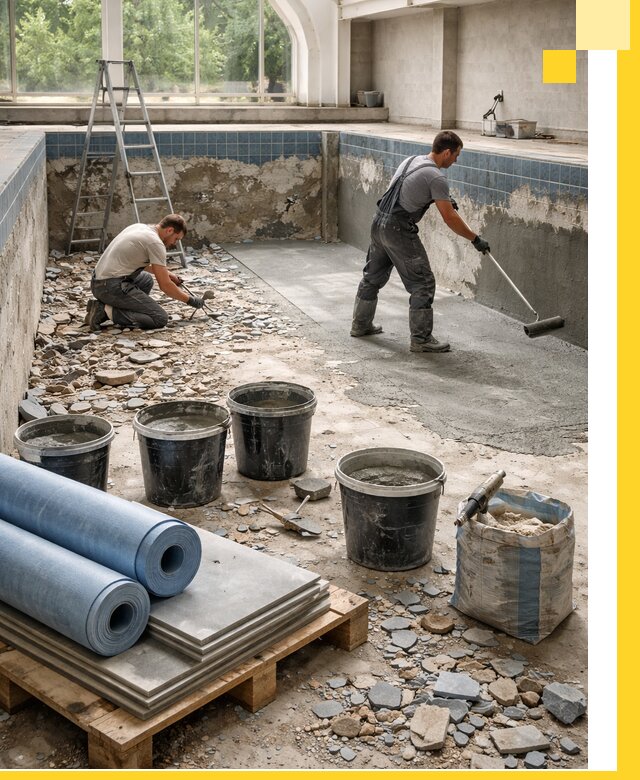 Реконструкция бассейнов в Белорецке: ремонт, гидроизоляция