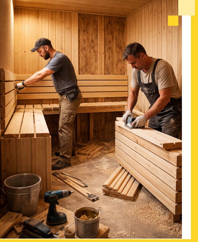 Профессиональный комплексный ремонт саун под ключ в Белорецке