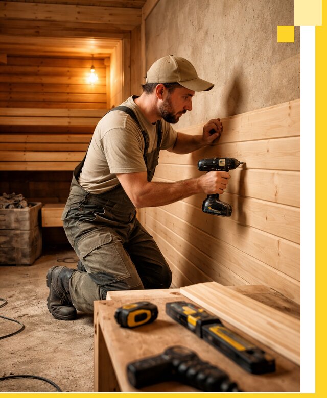 Профессиональная внутренняя отделка бани в Белорецке под ключ