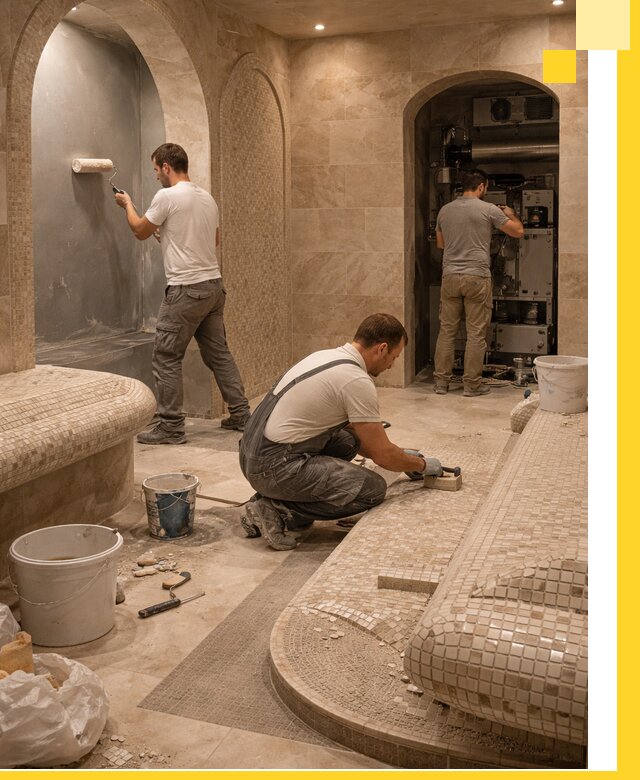 Строительство бани с хамамом и бассейном под ключ в Белорецке