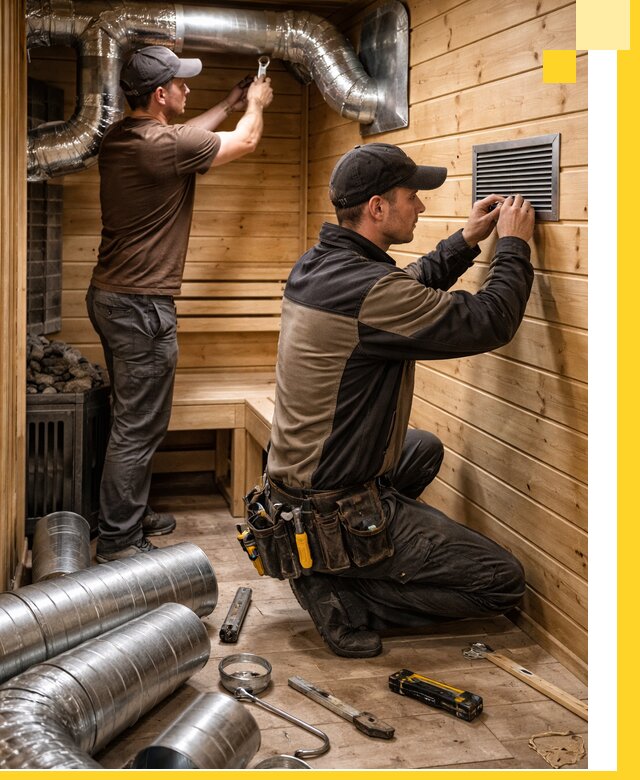 Проектирование и монтаж вентиляции бани в Белорецке под ключ