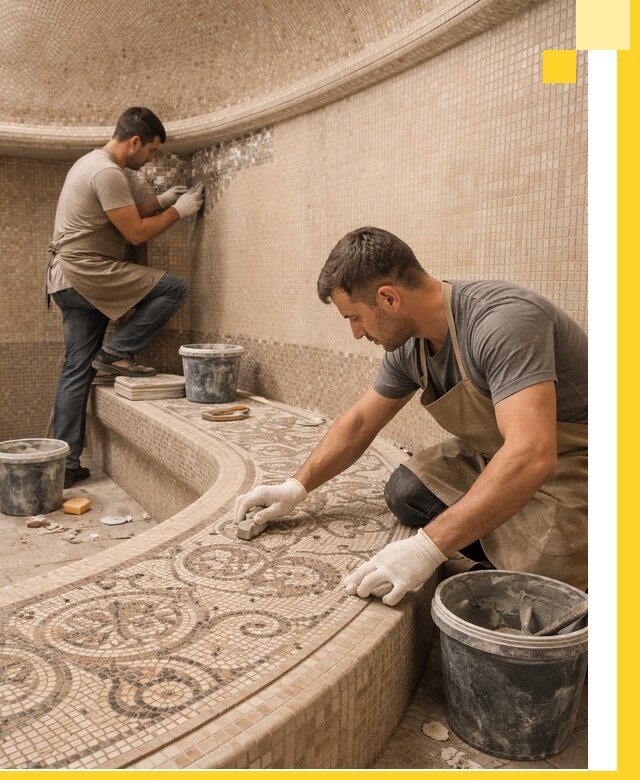 Плитка для хамама в Белорецке, укладка, подбор и поставка